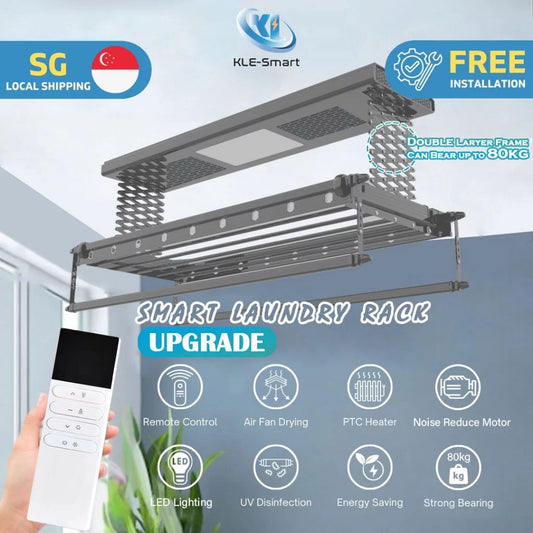 Upgrade Automated Laundry Rack dryer Smart Clothes Drying System Double Layer